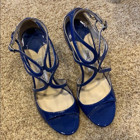 Jimmy choo lance wavy strap sandal blue - Picture 2 of 5